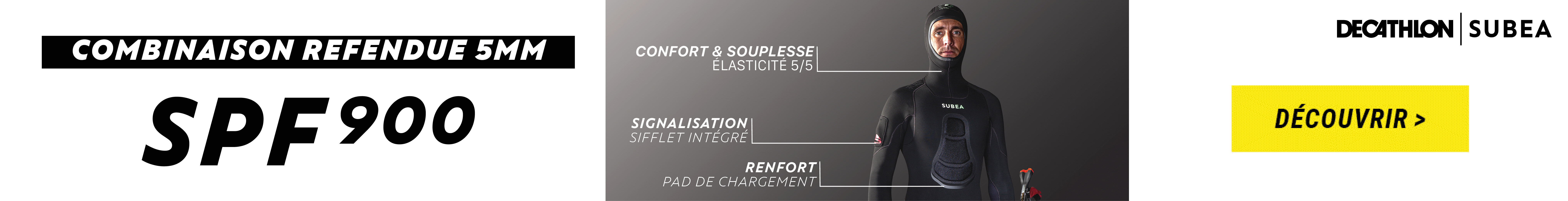 Veste Chasse sous-marine Homme néoprène 5mm - SPF 900 noir 120€