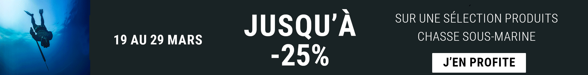Du 19 au 29 mars, profitez de bons plans chasse sous marine sur une sélection de produits !
